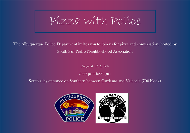 August 2024 Pizza with Police