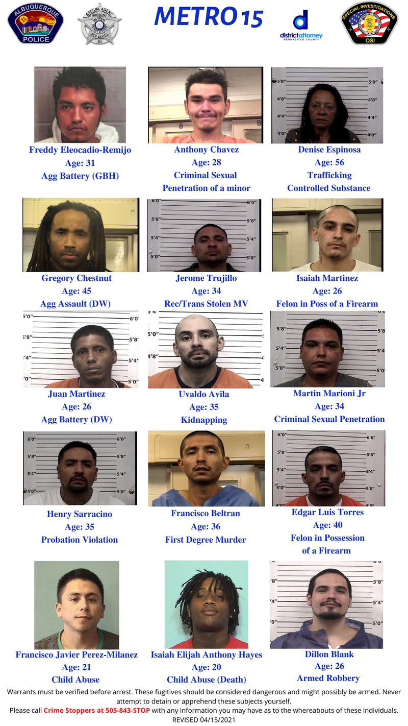 Metro 15 List: April 15, 2021 Metro 15 List: April 15, 2021