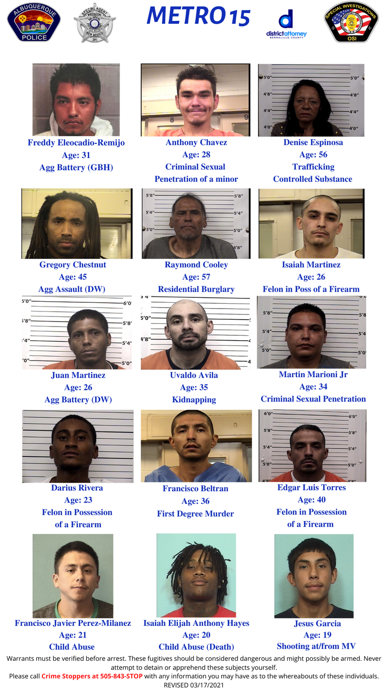 Metro 15 List: March 17 2021 Metro 15 List: March 17 2021