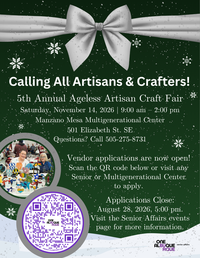 Ageless Artisan Craft Fair Vendor Applications Now Open!