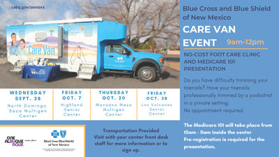 Blue Cross and Blue Shield of New Mexico Care Van Event at Highland Senior Center