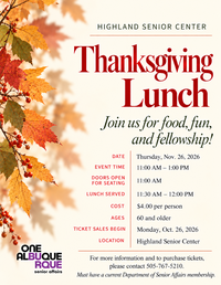 Highland Senior Center Thanksgiving Lunch