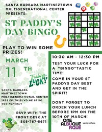 St. Paddy's Day Themed Bingo