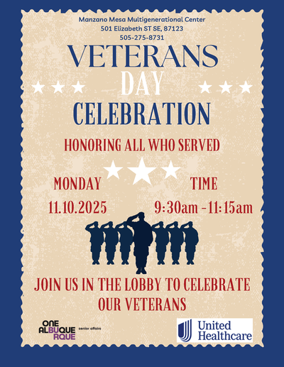 Veterans Day Celebration at Manzano Mesa Multigenerational Center