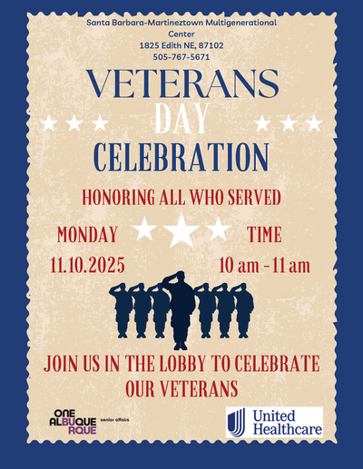 Veterans Day Celebration at Santa Barbara Martineztown Multigenerational Center