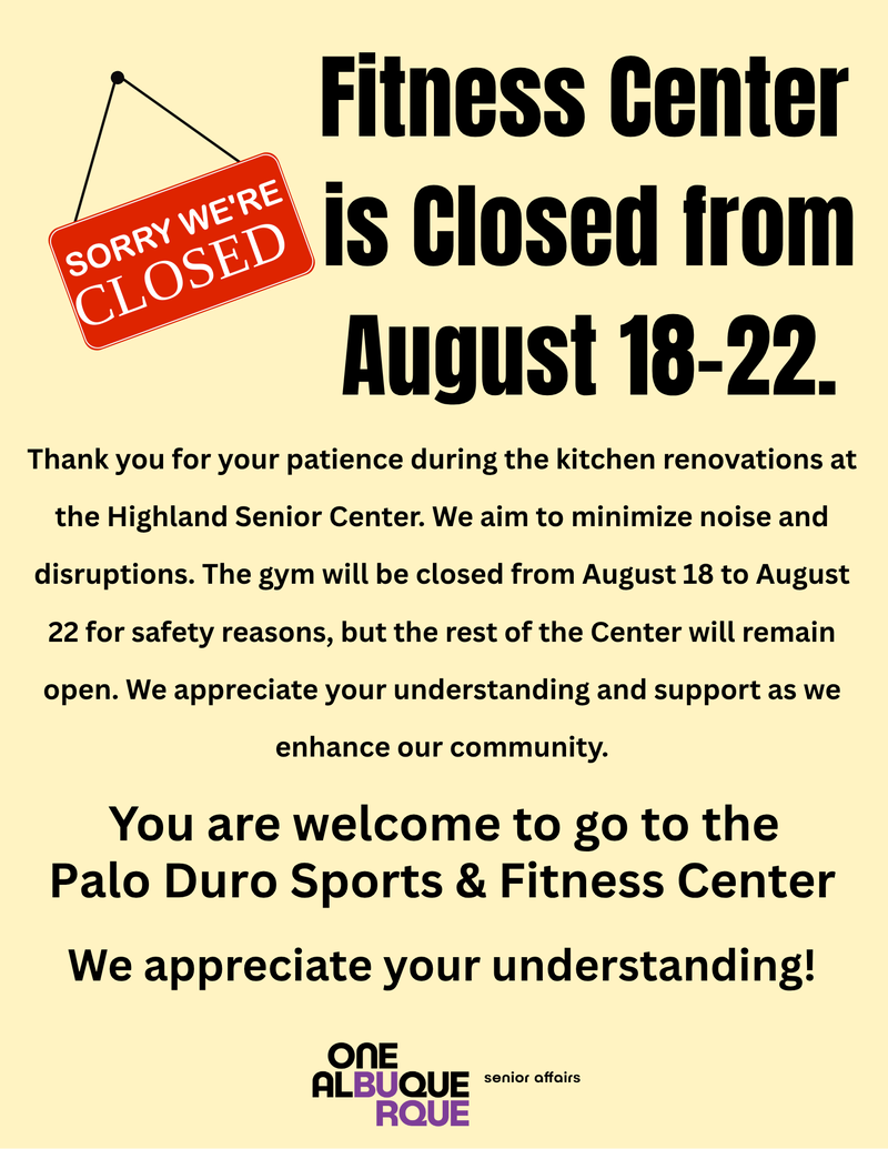 HSC Temporary Fitness Center Closure
