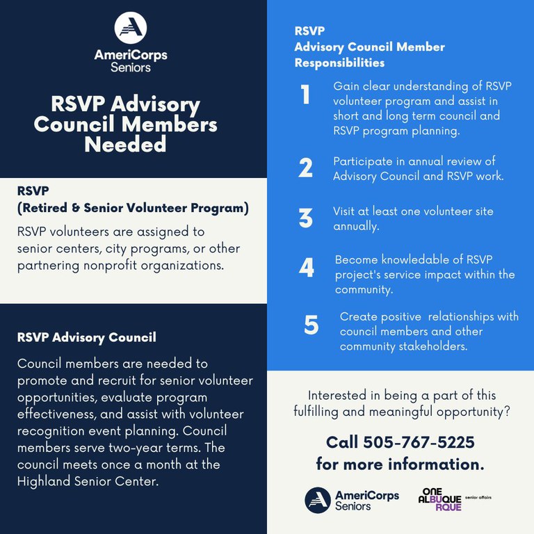 RSVP Advisory Council Members needed
