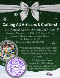 Ageless Artisan Craft Fair Vendor Applications Now Open!