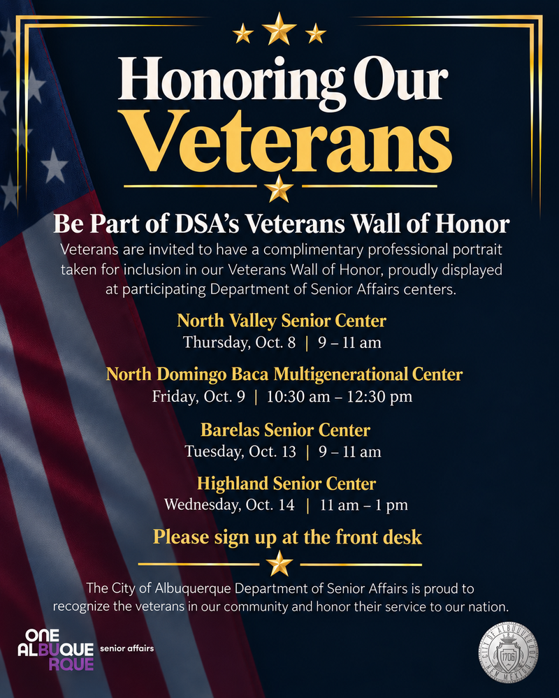 Senior Affairs Invites Veterans to Join Wall of Honor