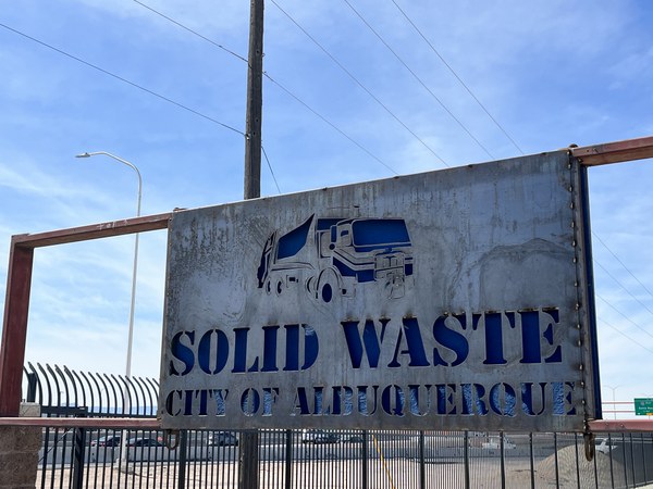 Solid Waste sign outside 3401 Pan American NE