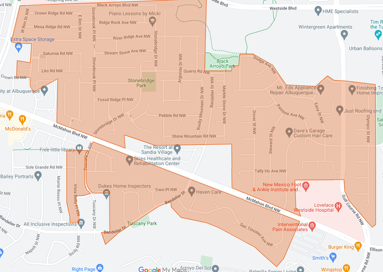 Map showing affected areas that will have recycling delayed one day from Friday, March 29th, until Saturday, March 30th.