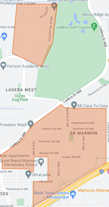 Map showing affected areas that will have recycling delayed one day from Friday, March 29th, until Saturday, March 30th.