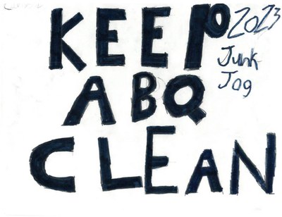 A hand-drawn image that says Junk Jog in black marker.