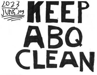 A hand-drawn image that says Junk Jog in black marker.