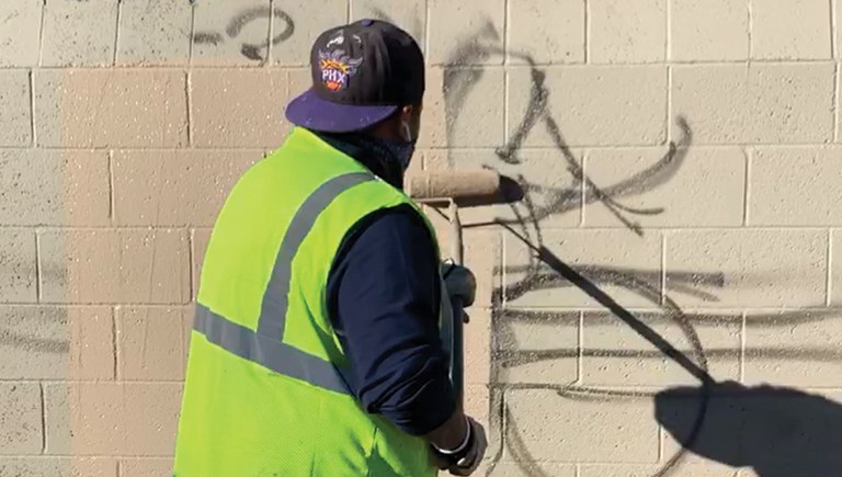 Graffiti Teams Clean Up the City within Twenty-Four Hours of Receiving a Report