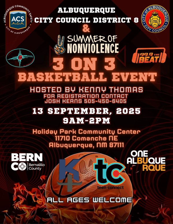 Summer of Nonviolence 3 on 3 Basketball Event Flyer