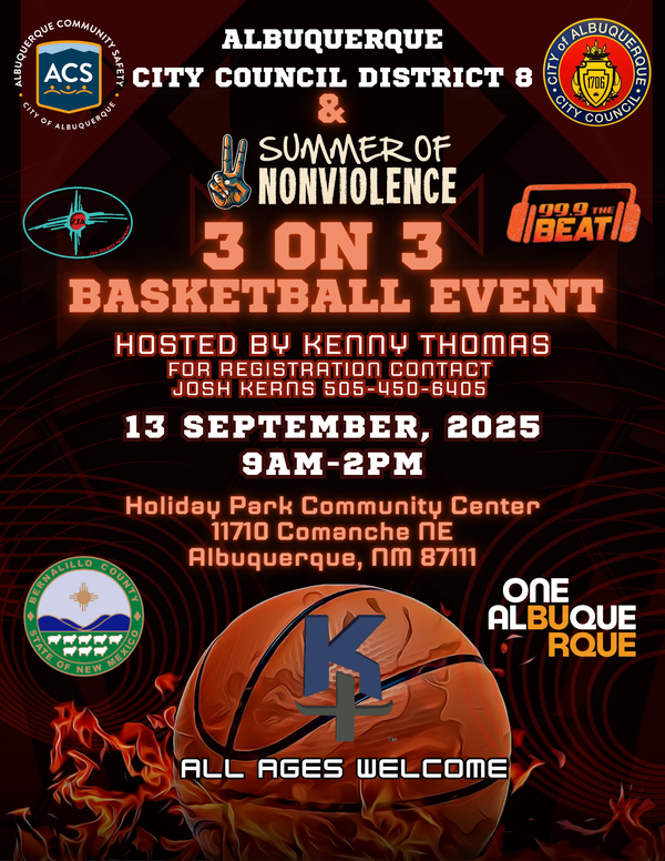 Summer of Nonviolence 3 on 3 Basketball Event Flyer