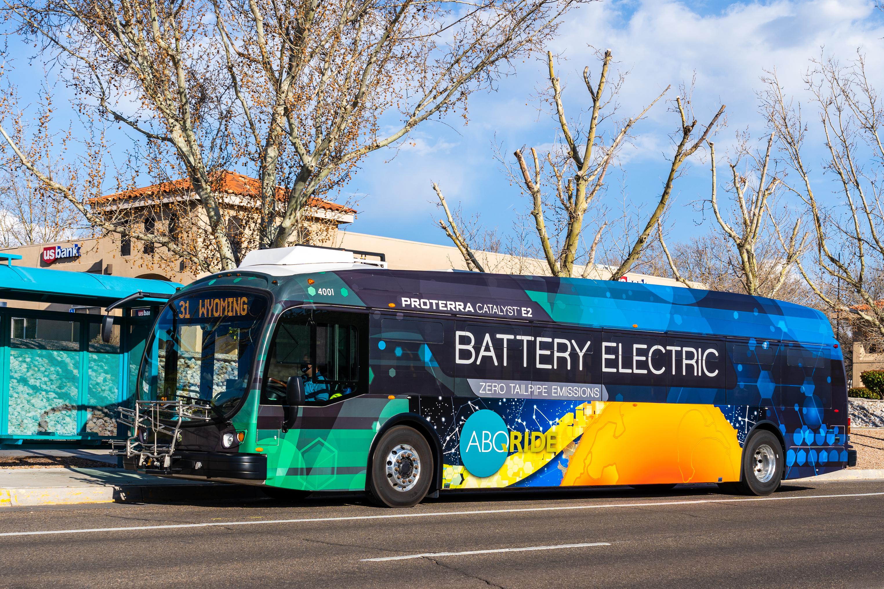 A photo of an electric bus.