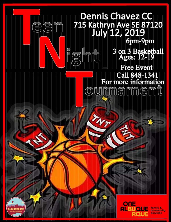Teen Nights 2019 Basket Ball Tournaments Flyer