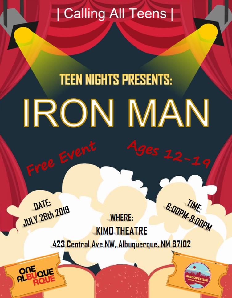 Teen Nights 2019 Movie Night Flyer