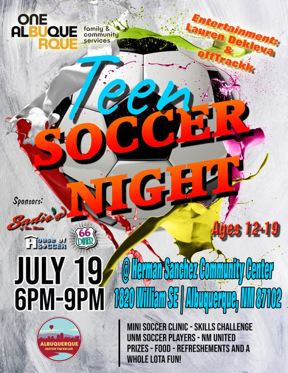 Teen Nights 2019 Soccer Camp Flyer
