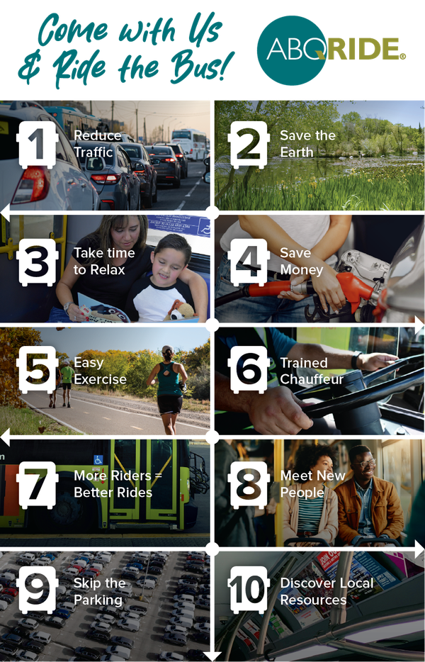Come With Us & Ride the Bus! 10 reasons to ride.