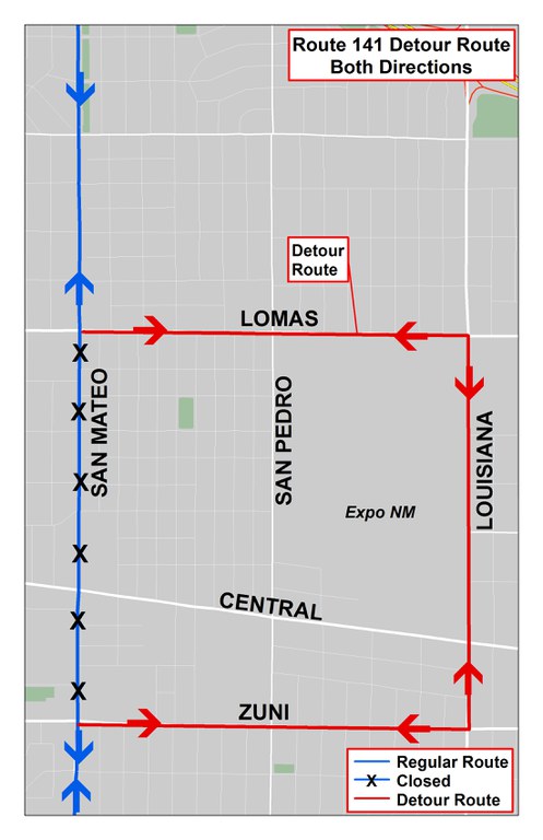 2018 State Fair Parade Detour Map - 141 to Louisiana Pride Parade no date.jpg