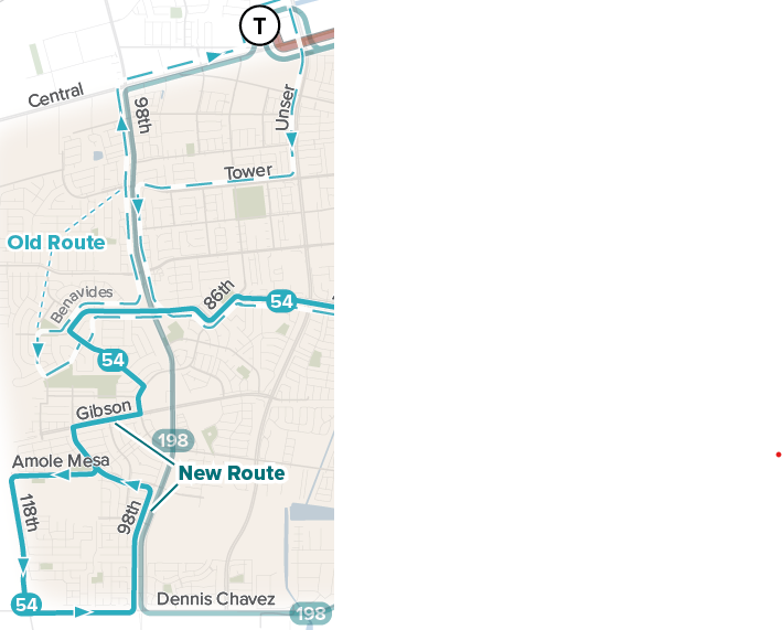 Route 54 Changes Map
