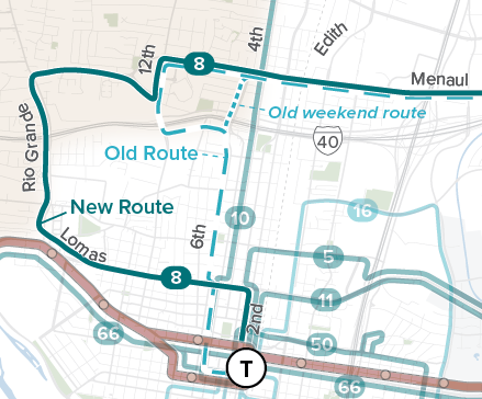Route 8 Changes Map