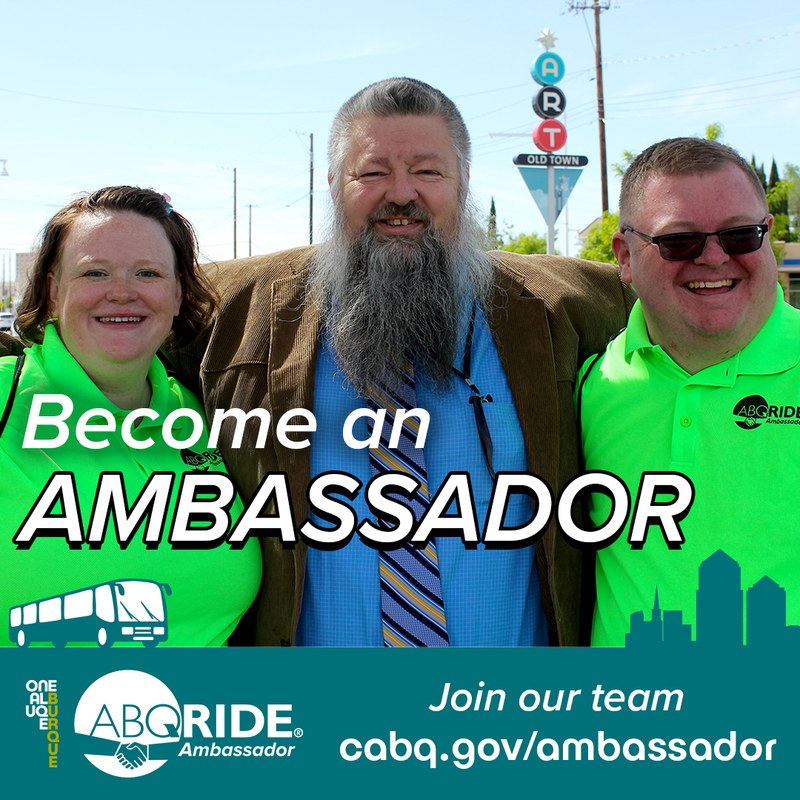 Become an ABQ RIDE Ambassador Promo Graphic 1