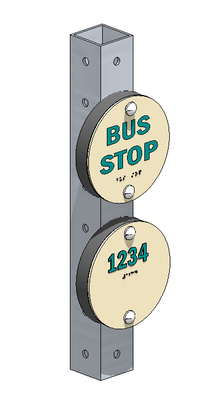 Illustration of a bus number puck.