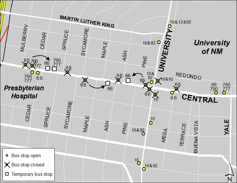 ABQ Ride Closure - Jan. 20: Mulberry & Central