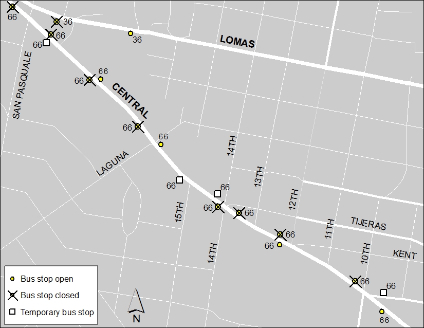 ABQ Ride Closure - Jan. 20: San Pasquale & Central