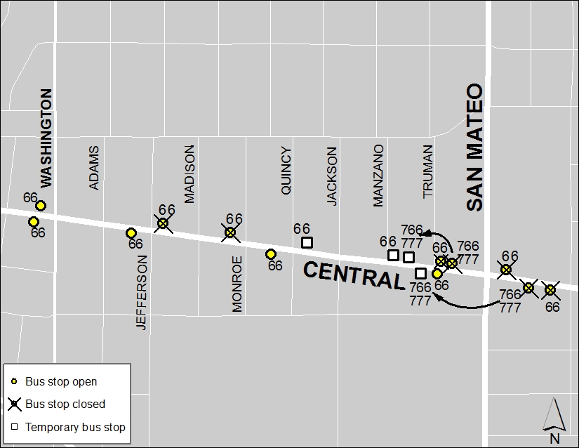 ABQ Ride Closure - Jan. 20: Washington & Central