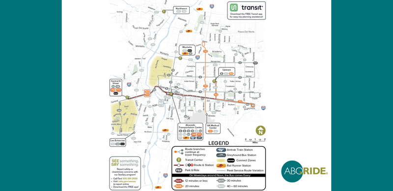 ABQ RIDE Route Map