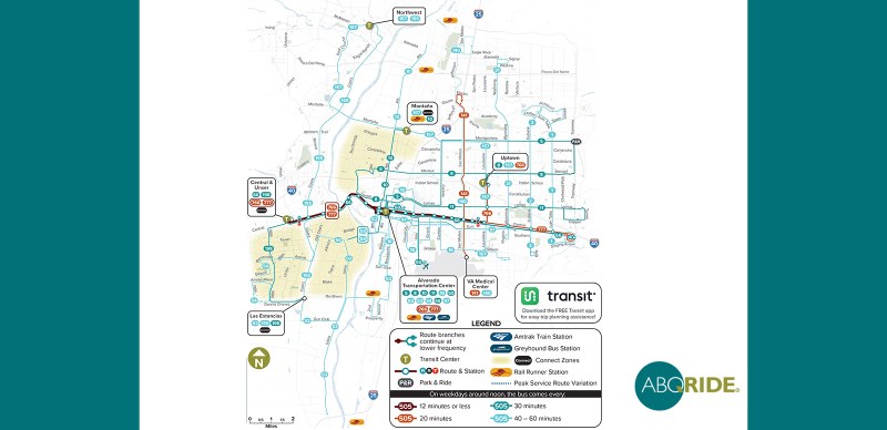 ABQ RIDE Route Map