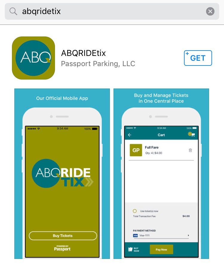 ABQRIDEtix in App Store