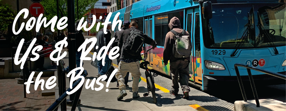 Come With Us & Ride the Bus! Banner image.