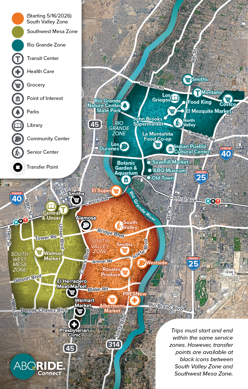 ABQ RIDE Connect Third Zone Addition
