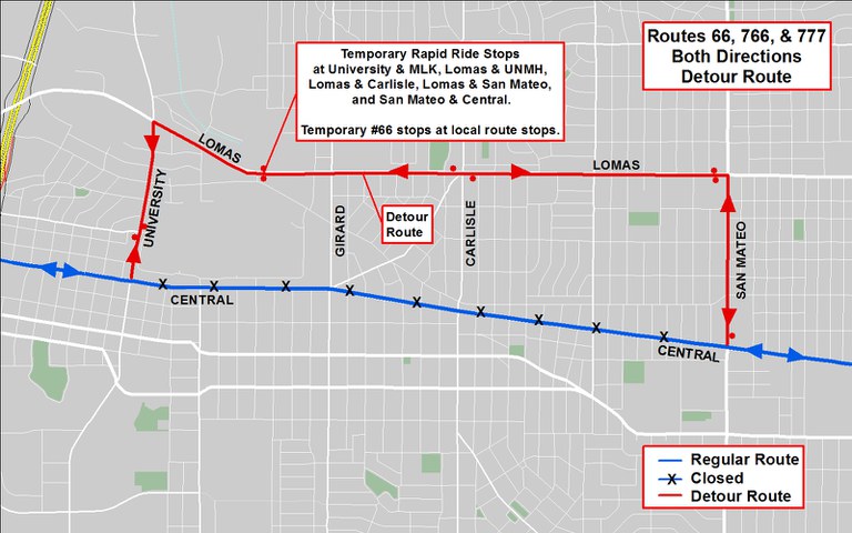 Detour Map-All Central Events-66-766-777-2019