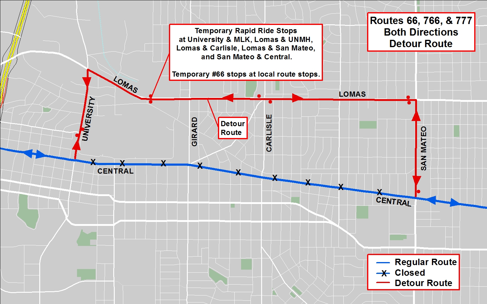 Detour Map-All Central Events-66-766-777-2019