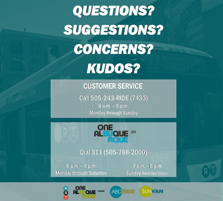 ABQ RIDE Transit Questions Graphic