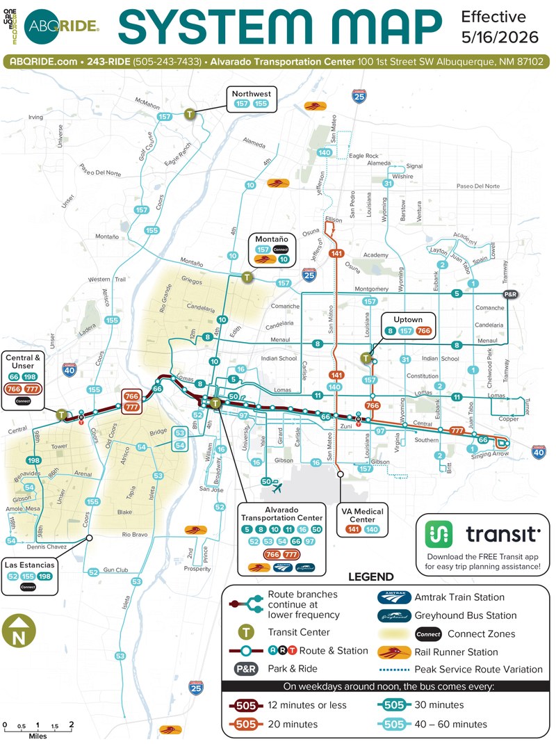 ABQ Ride System Map