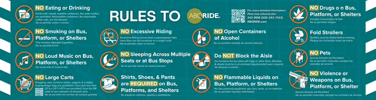List of updated rules to ride.