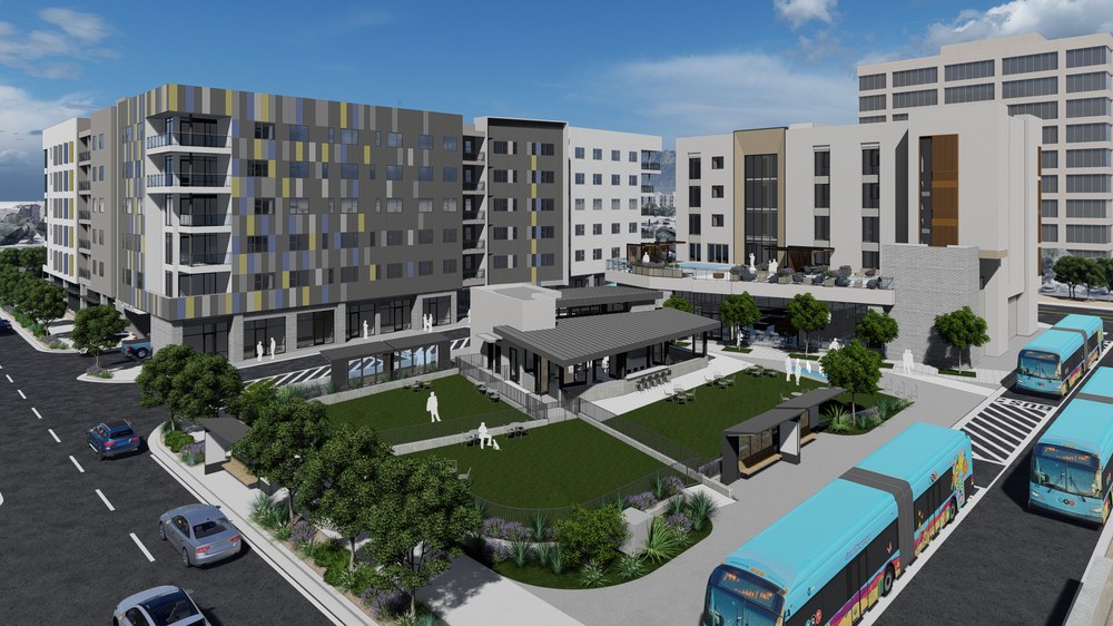 60% rendering of Uptown Connect, a mixed-use development in Albuquerque's Uptown area.