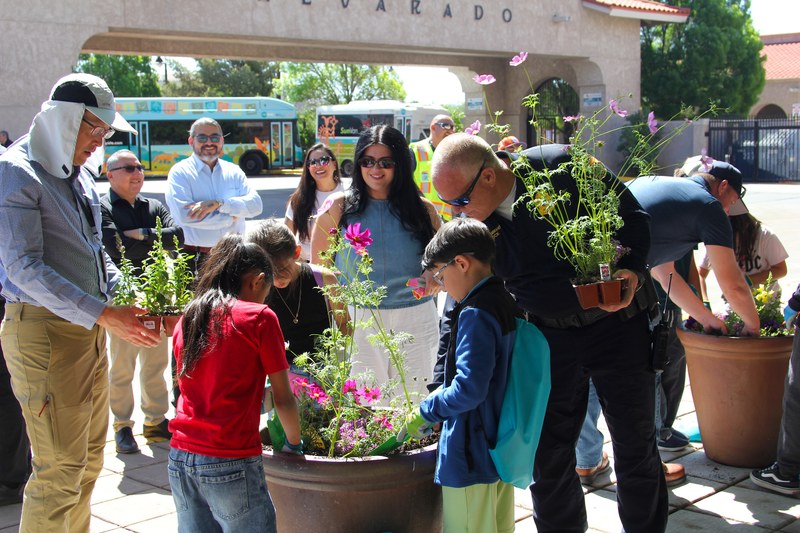 Buses and Blossoms for Earth Day