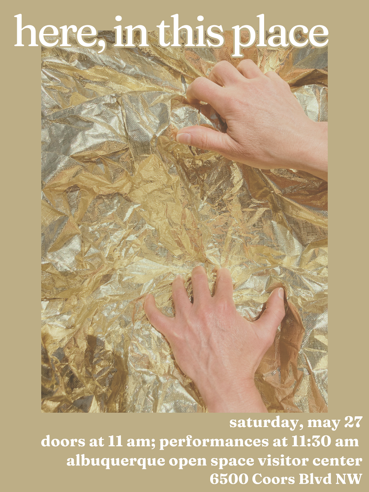 Poster for Julianna Massa's performance, "here, in this place."