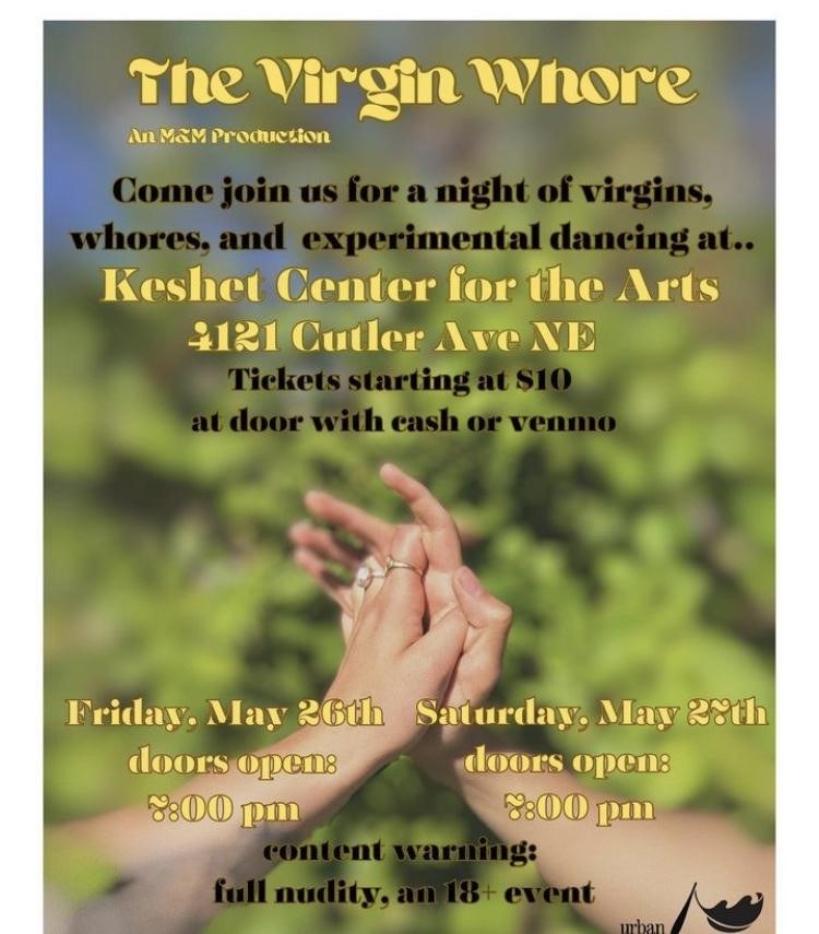 Poster for Miranda Marselle's performance.