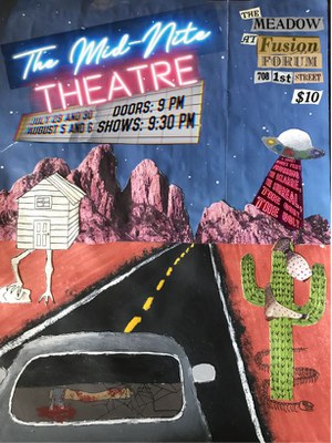 Poster for Rhiannon Frazier's fringe theatre production.