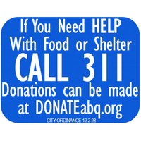 Shelter Call 311 Sign - Square Shelter Call 311 Sign - Square
